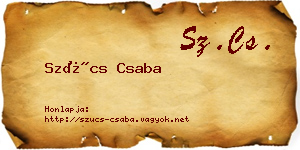 Szűcs Csaba névjegykártya