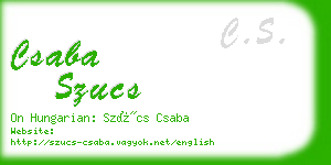 csaba szucs business card